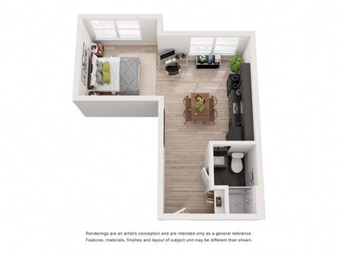 a floor plan of a house with a living room and a kitchen at Shift, Portland, OR 97217